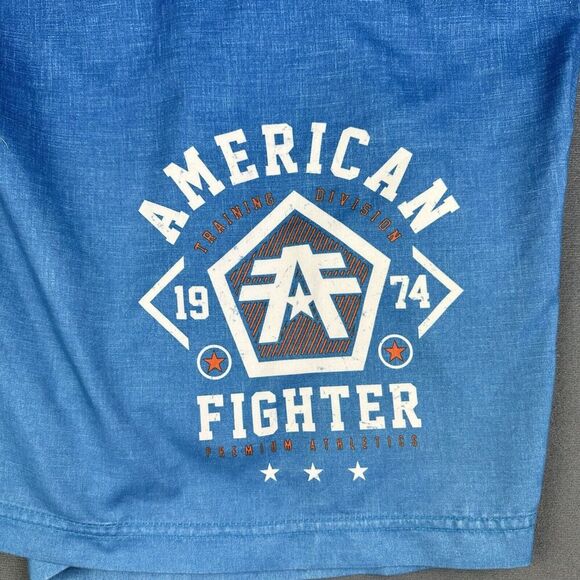 American Fighter Board Shorts Men 38 Blue Handover Stretch Swim Beach Affliction - Picture 4 of 16